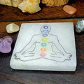 Aura Seven Chakras Selenite Charging Plate — Multi-Chakra Alignment Cleansing Slab