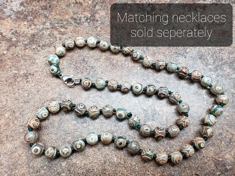 Aura Tibetan Dzi 3-Eye Agate Strand — Protection & Inner Strength Talisman