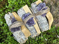 Aura Amethyst & Sacred Smudge Calm Bundle — Tranquility & Intuition Smudging Set