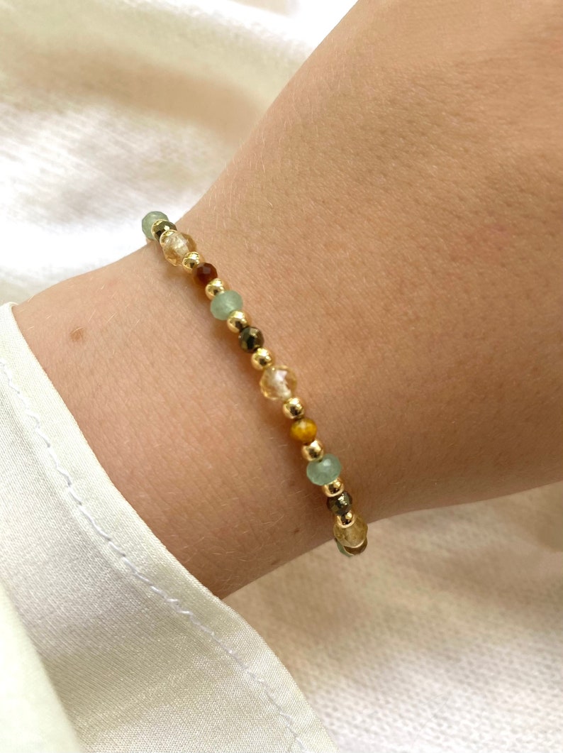 Aura Wealth, Abundance & Prosperity Strand — Citrine, Pyrite, Aventurine & Tiger's Eye Bracelet