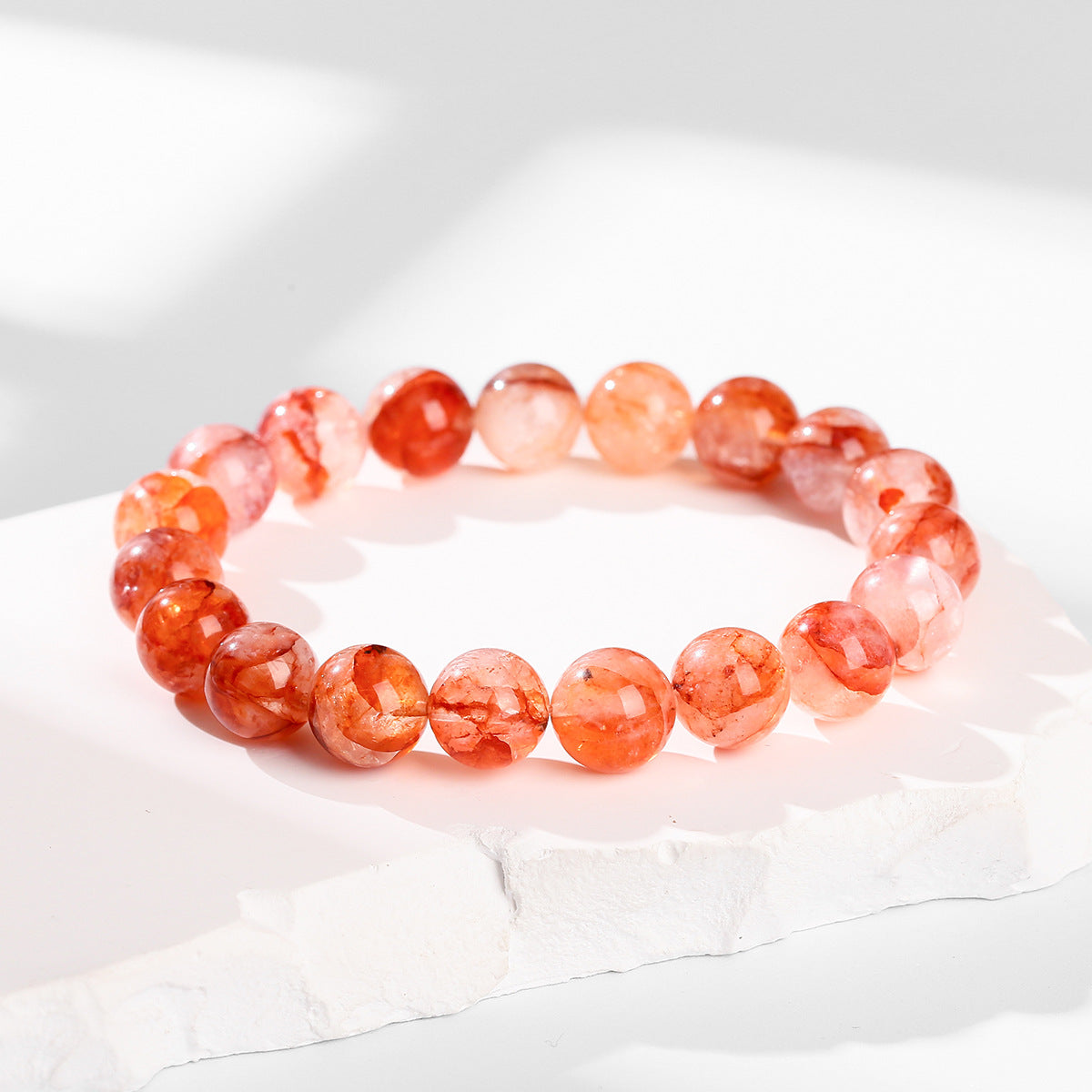 Aura Grounding Fire Quartz Strand — Red Tiger's Eye, Carnelian & Obsidian