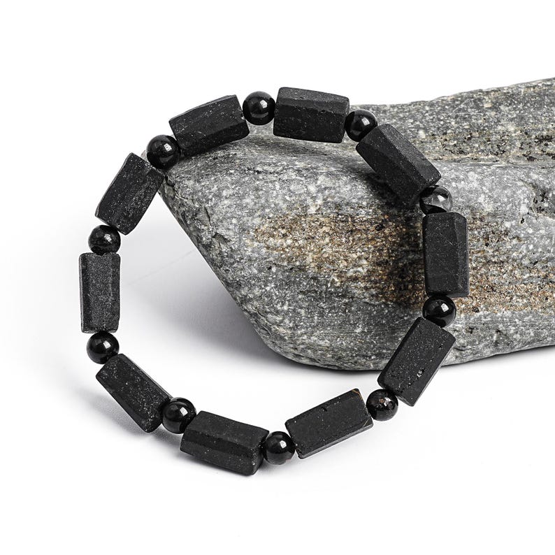 Aura Protection Black Tourmaline Strand — Raw Grade-AA Grounding Talisman