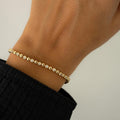 Dainty Beaded Bezel Tennis Bracelet — Luminous Orbit Aura