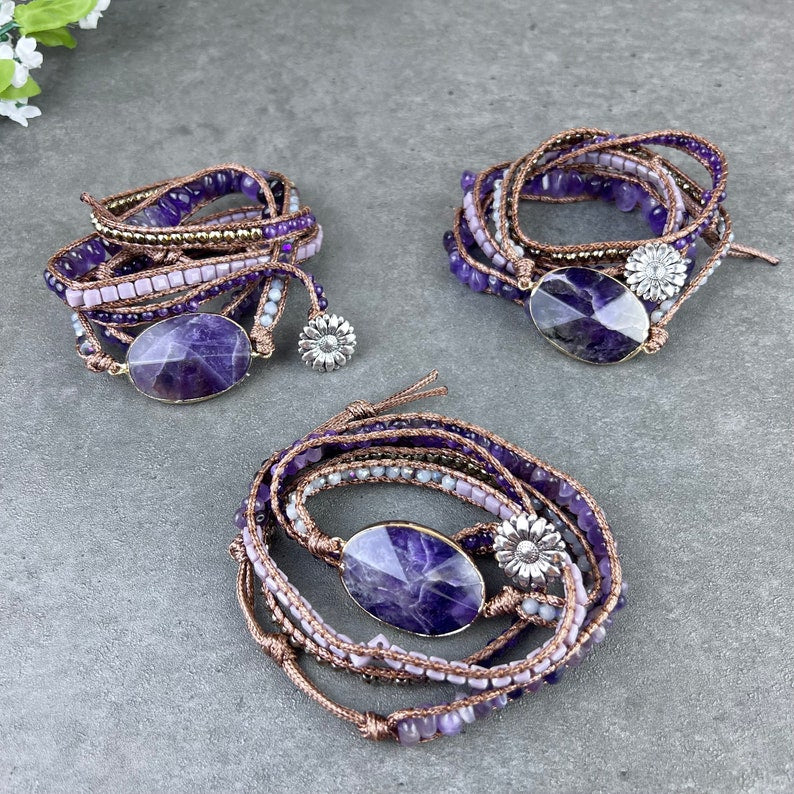 Aura Intuition & Peace Wrap — February Birthstone Amethyst