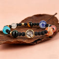 Aura Celestial Galaxy Strand — 8mm Solar System Planet Beaded Bracelet