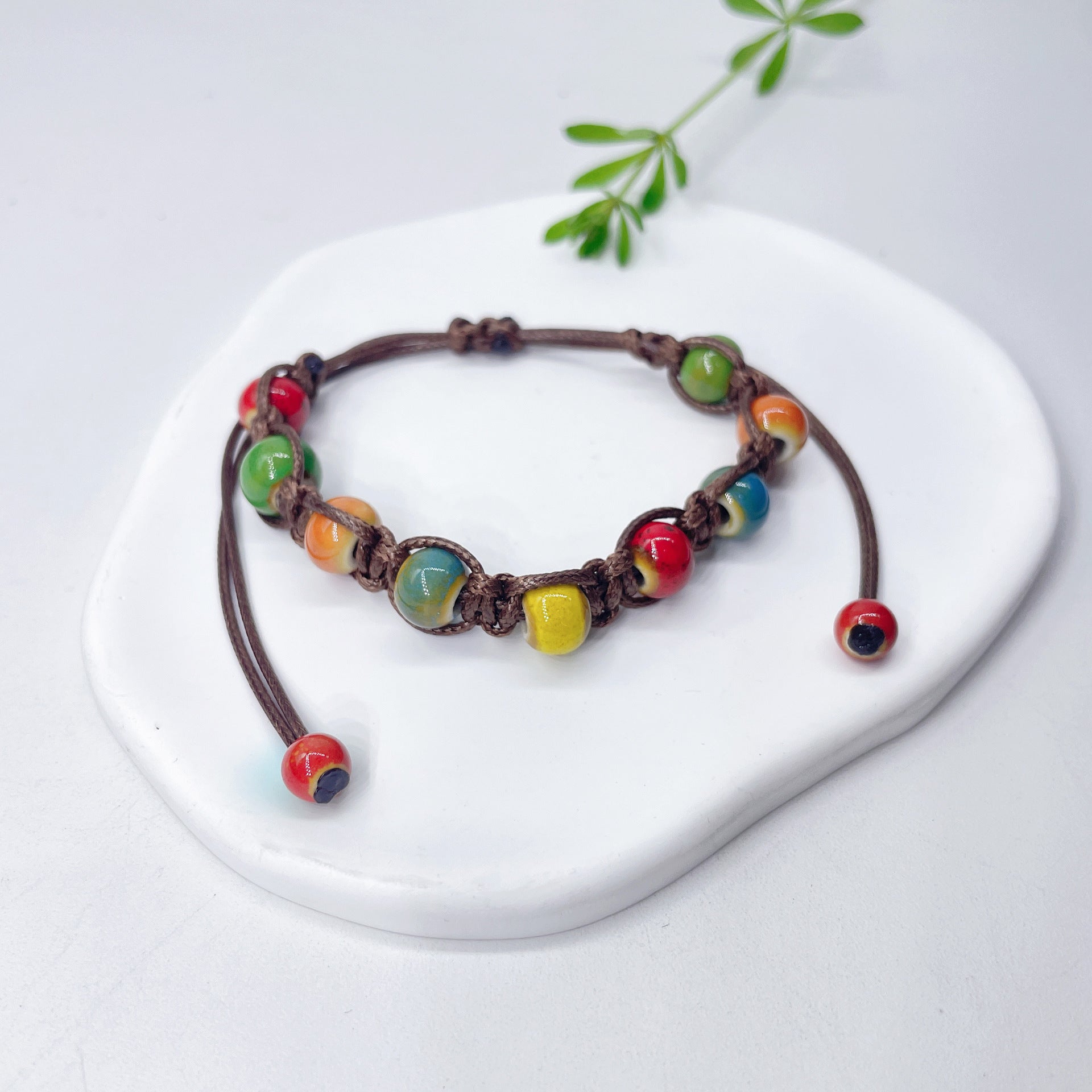 Aura Ocean Agate Macrame Strand — Handcrafted Eco-Friendly Hemp Bangle