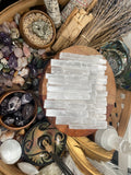 Aura Raw Selenite Cleansing Wands (4-Inch) — Crown Chakra Energy Clearing Columns