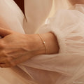 Aura Minimalist Pearl Strand — Dainty 18K Gold Plated & Sterling Silver Freshwater Pearl Bracelet