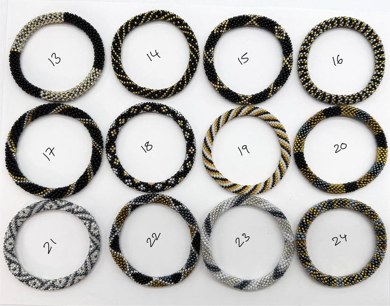Aura Nepal Seed Bead Bangle — Handcrafted Gothic Colors Wristband