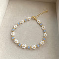 Aura Celestial Floral Strand — 18K Gold Plated Crystal Beaded Bracelet