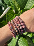 Aura Emotional Healing Strand — Grade-A Rhodonite Bracelet