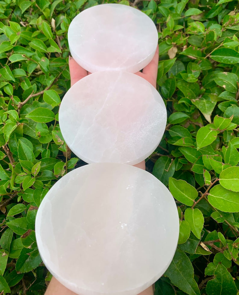 Aura Seven Chakras Selenite Charging Plate — Multi-Chakra Alignment Cleansing Slab