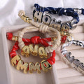 Aura Initial Knotted Bracelet — Custom Bubble Letter Alignment
