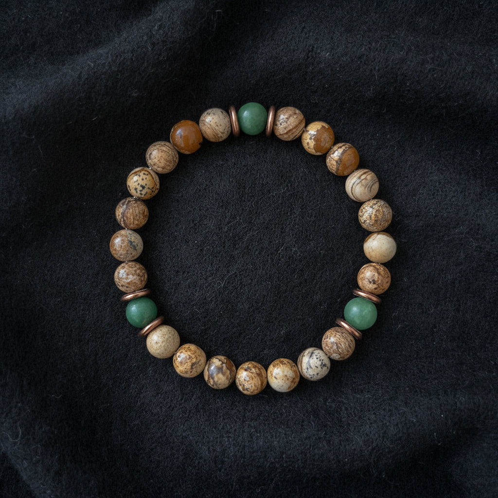 Aura Lucky Jade Bangle — Real Green Jadeite Bead Wristband (Queue #25)