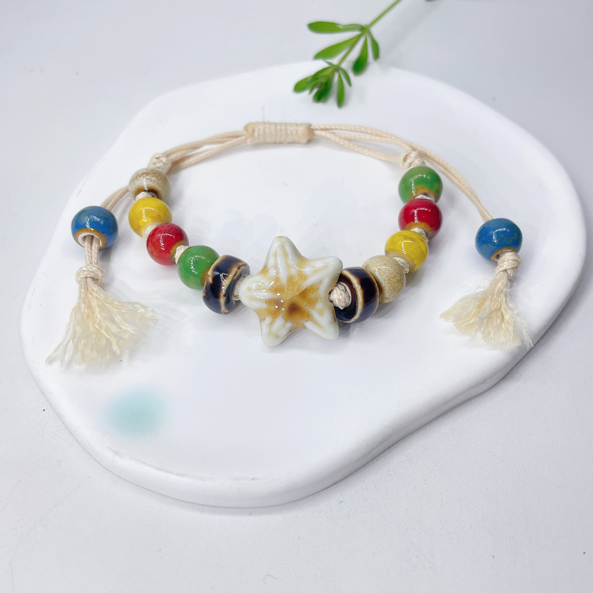 Aura Ocean Agate Macrame Strand — Handcrafted Eco-Friendly Hemp Bangle (Queue #26)