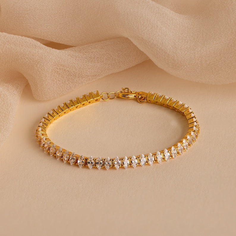 Marquise Solitaire Tennis Bracelet — Celestial Diamond Aura