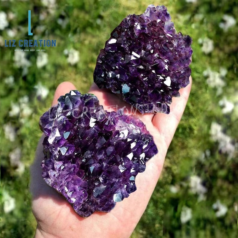 Aura Tranquility Amethyst Cluster — Deep Violet Geode Altar Anchor (Style 2)
