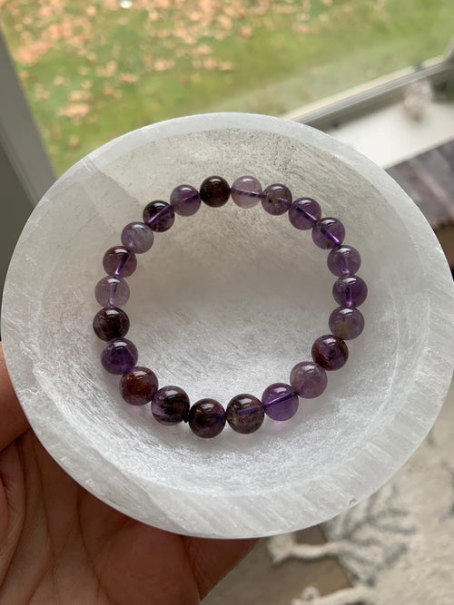 Aura Chakra Cleansing Selenite Bowl — Crown Chakra Charging Station with 7 Tumbled Gemstones