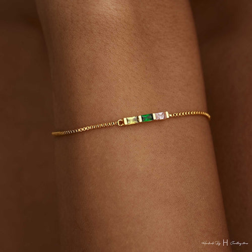 Aura Baguette Birthstone Bracelet — Custom Family Alignment Talisman