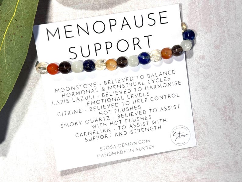 Aura Menopause Balance Strand — Carnelian, Citrine, Moonstone & Lapis Lazuli