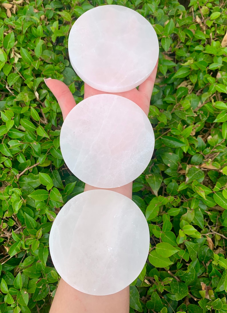 Aura Seven Chakras Selenite Charging Plate — Multi-Chakra Alignment Cleansing Slab