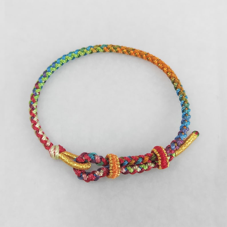 Aura Tibetan Lucky Knot Strand — Waterproof Braided Buddhist Rope Bracelet