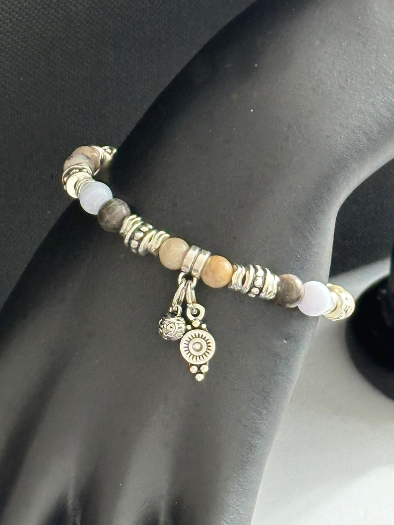 Aura Growth & Balance Strand — Natural Moss Agate (Queue #22)