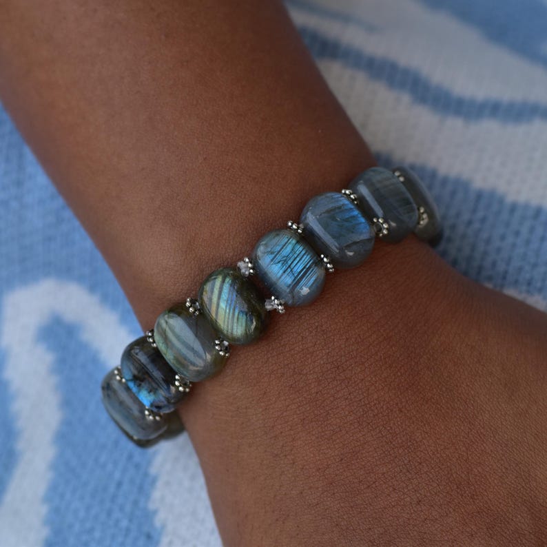 Aura Shadow Work Protection Strand — Labradorite, Obsidian & Howlite (Queue #21)