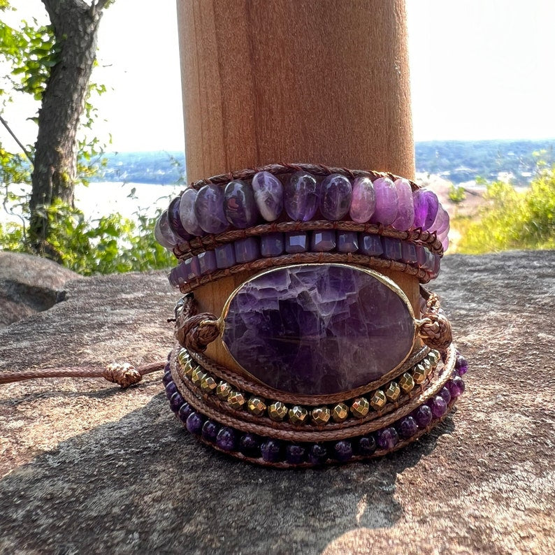 Aura Intuition & Peace Wrap — February Birthstone Amethyst