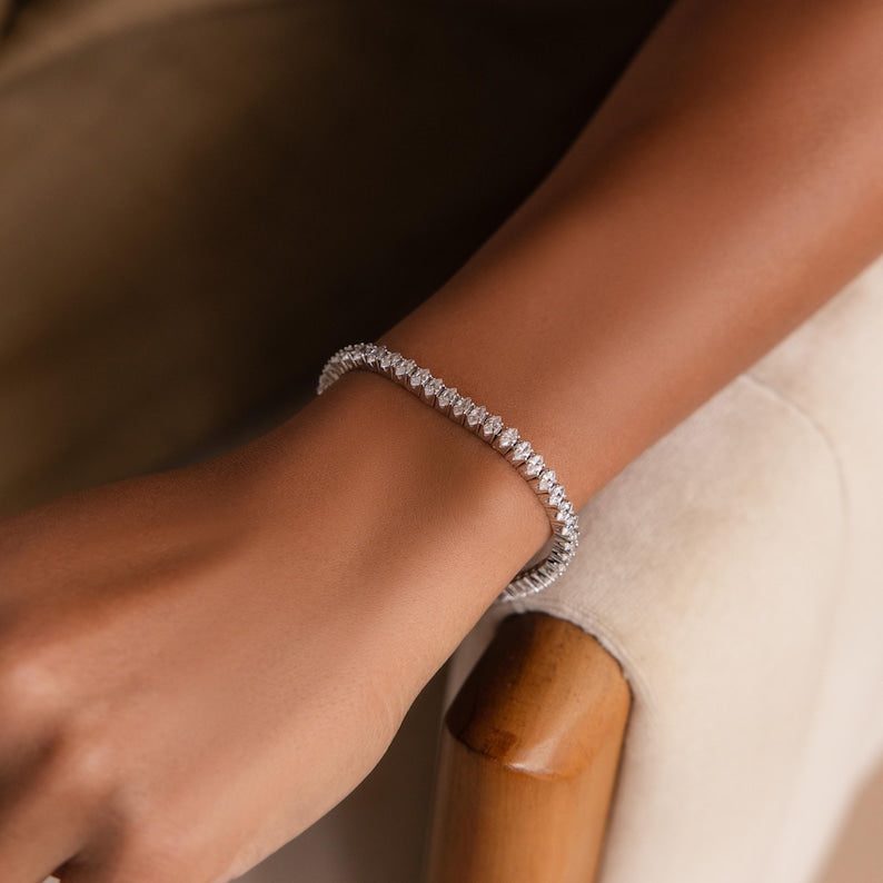 Marquise Solitaire Tennis Bracelet — Celestial Diamond Aura