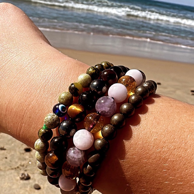 Aura Triple Protection Strand — Tiger's Eye, Hematite & Black Obsidian