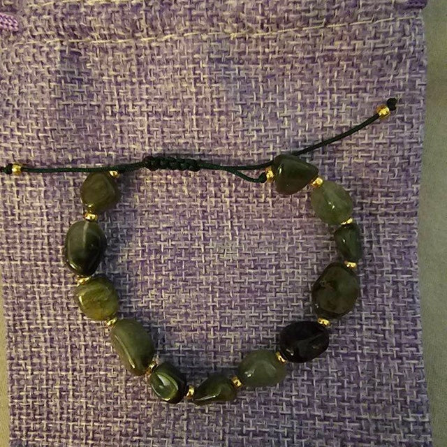 Aura Growth & Balance Strand — Natural Moss Agate