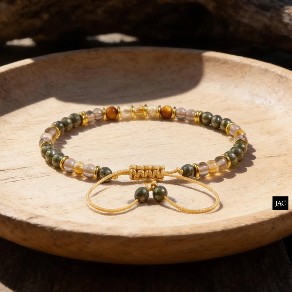 Aura Wealth & Abundance Strand — Citrine, Pyrite & Tiger's Eye