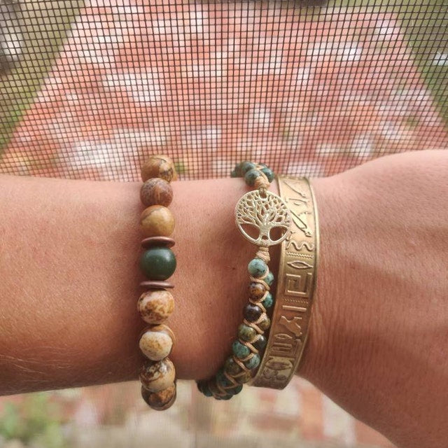 Aura Lucky Jade Bangle — Real Green Jadeite Bead Wristband (Queue #25)