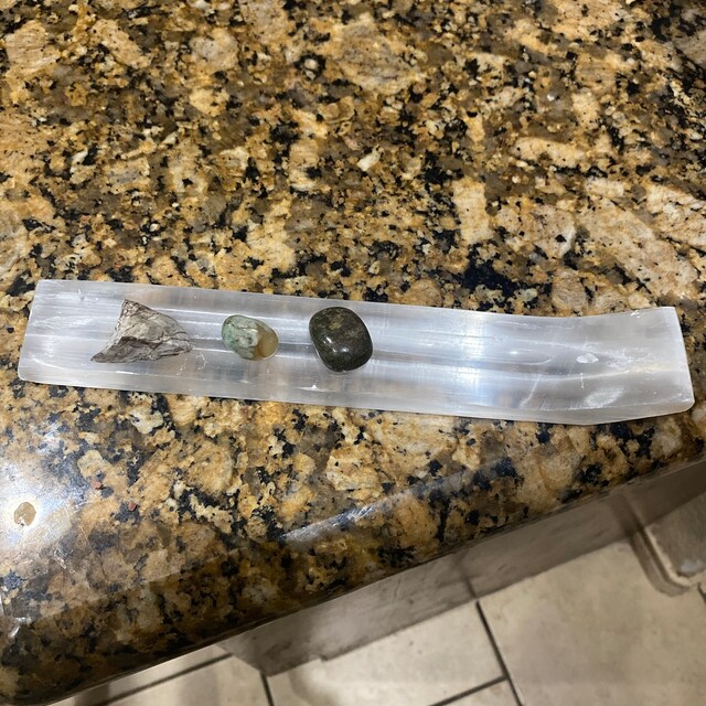 Aura Polished Selenite Incense Holder — Sacred Altar Cleansing Plate