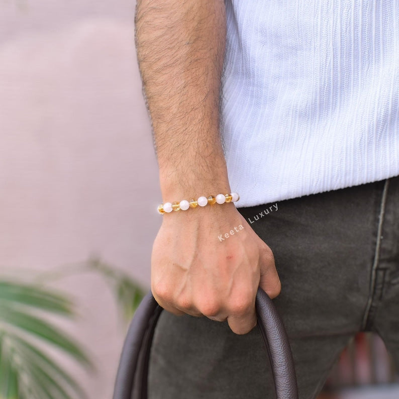 Love & Light Radiance Strand — Rose Quartz & Citrine Cosmic Alignment