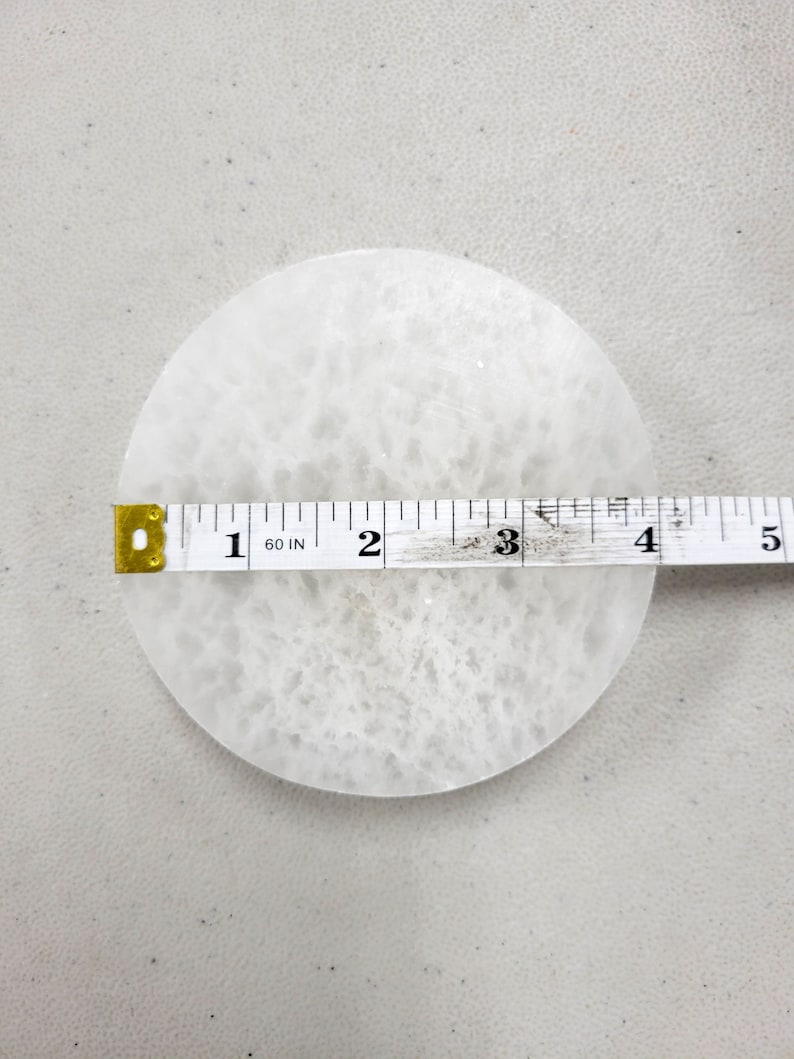 Aura Sacred Geometry Selenite Charging Plate — Altar Cleansing Slab