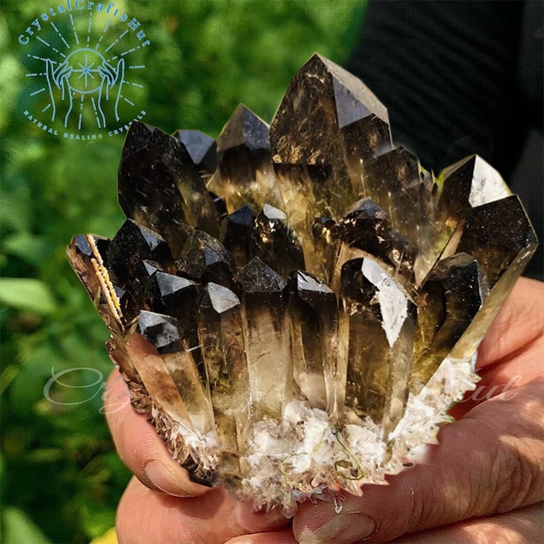 Aura Grounding Smoky Quartz Cluster — Raw Geode Altar Anchor