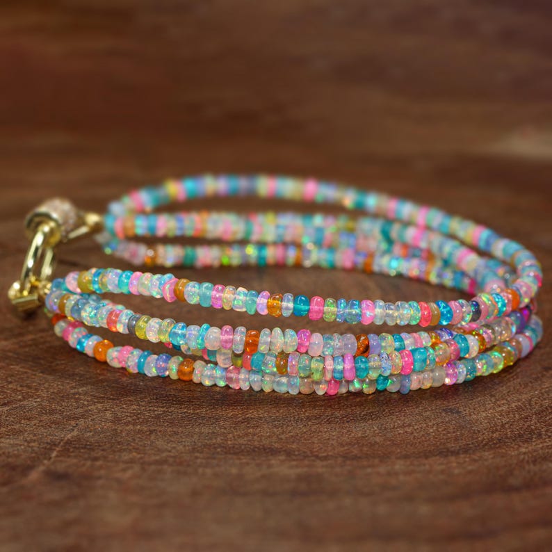 Aura Cosmic Welo Fire Opal Strand — Ethiopian Opal Spiritual Jewelry (Queue #14)