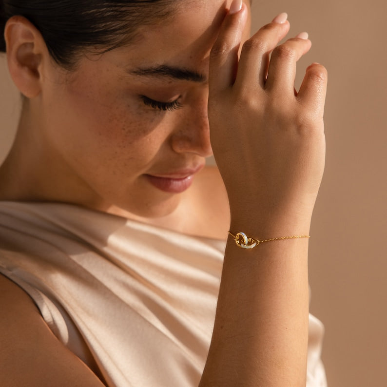 Infinite Opal Interlocking Bracelet — Sacred Eternity Charm