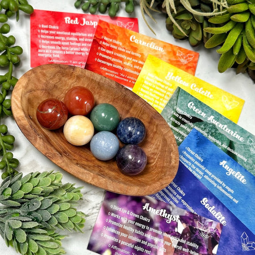 Aura 7 Chakra Sacred Sphere Set — Rainbow Crystal Balls for Alignment & Balance
