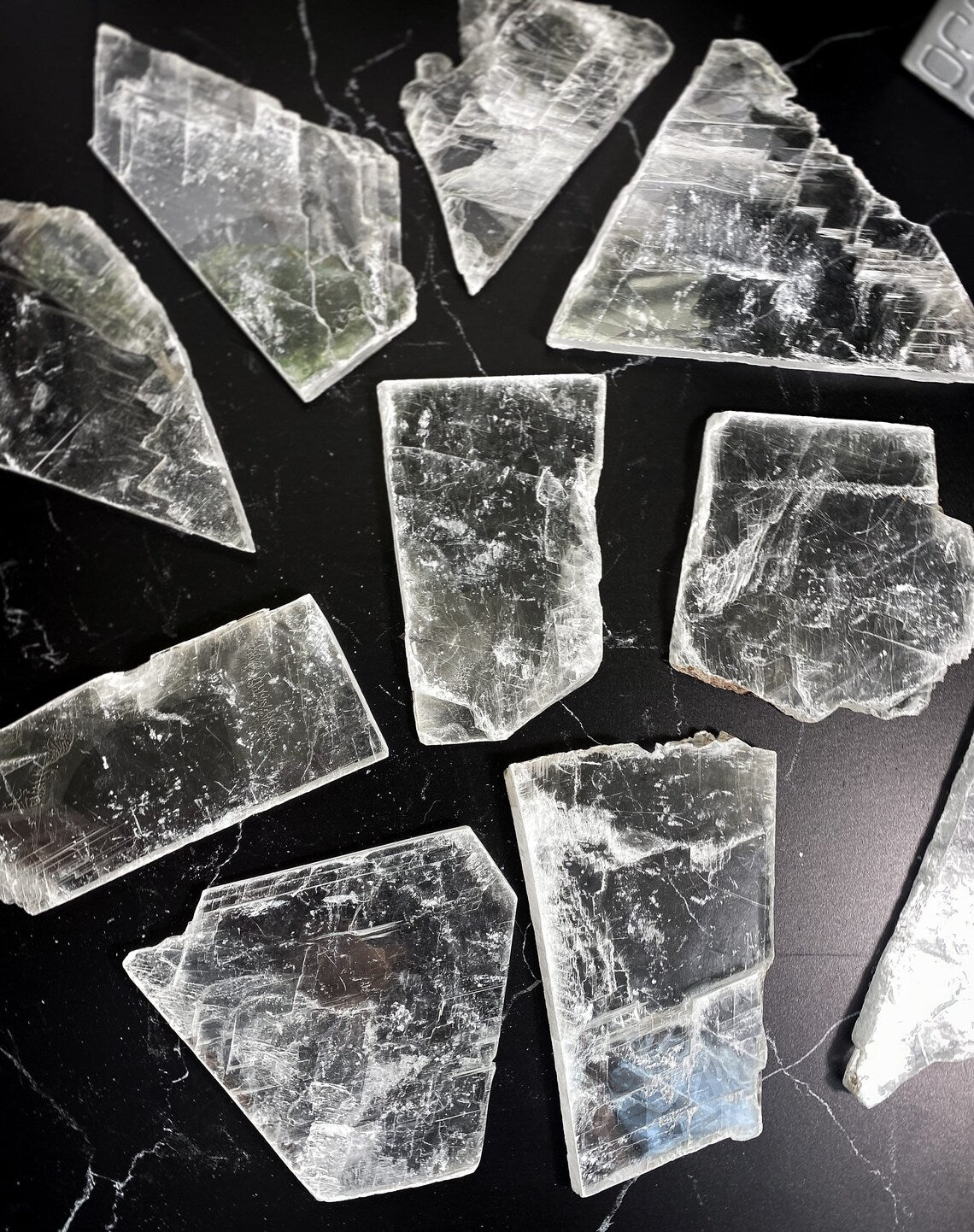 Aura Raw Selenite Slab — Altar Crystal Cleansing Block