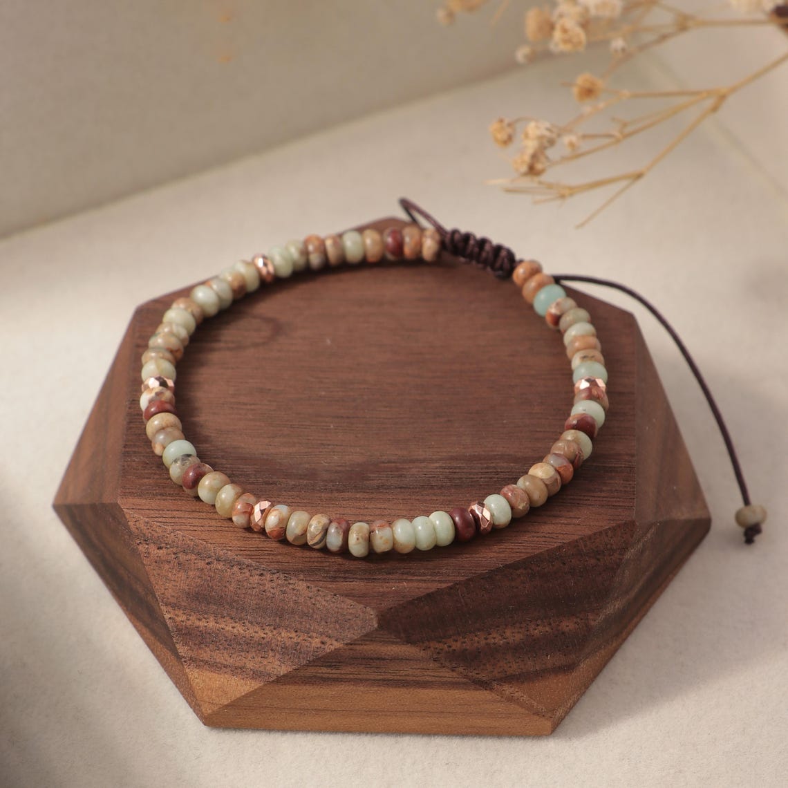 Aura Autumn Jasper Leather Wrap — Earth Grounding Bangle (Queue #9)