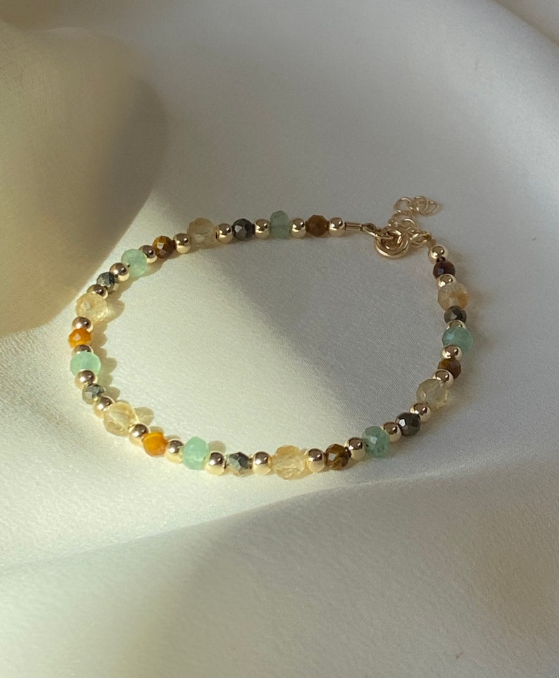 Aura Wealth, Abundance & Prosperity Strand — Citrine, Pyrite, Aventurine & Tiger's Eye Bracelet