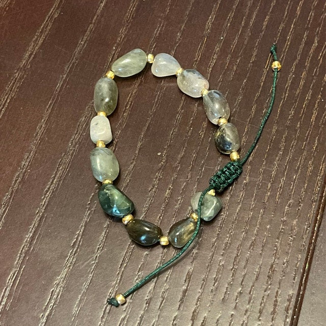 Aura Growth & Balance Strand — Natural Moss Agate