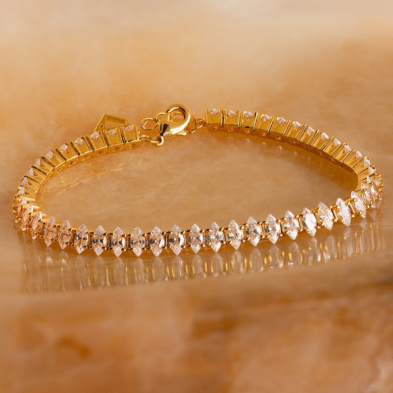 Marquise Solitaire Tennis Bracelet — Celestial Diamond Aura