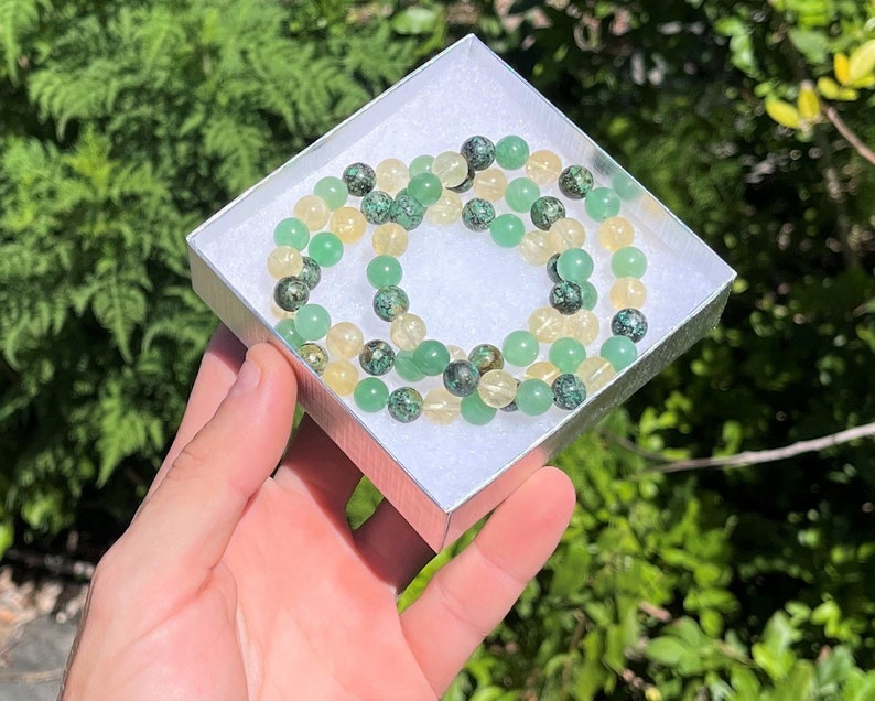 Aura Wealth & Abundance Strand — Citrine, Pyrite & Tiger's Eye (Queue #11)