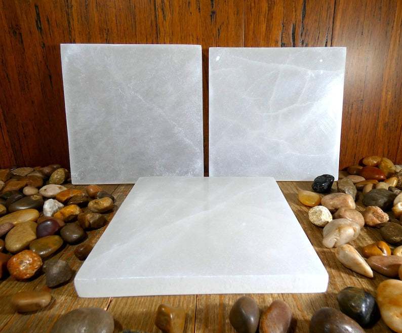 Aura Raw Selenite Slab — Altar Crystal Cleansing Block
