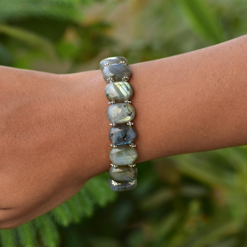 Aura Shadow Work Protection Strand — Labradorite, Obsidian & Howlite (Queue #21)