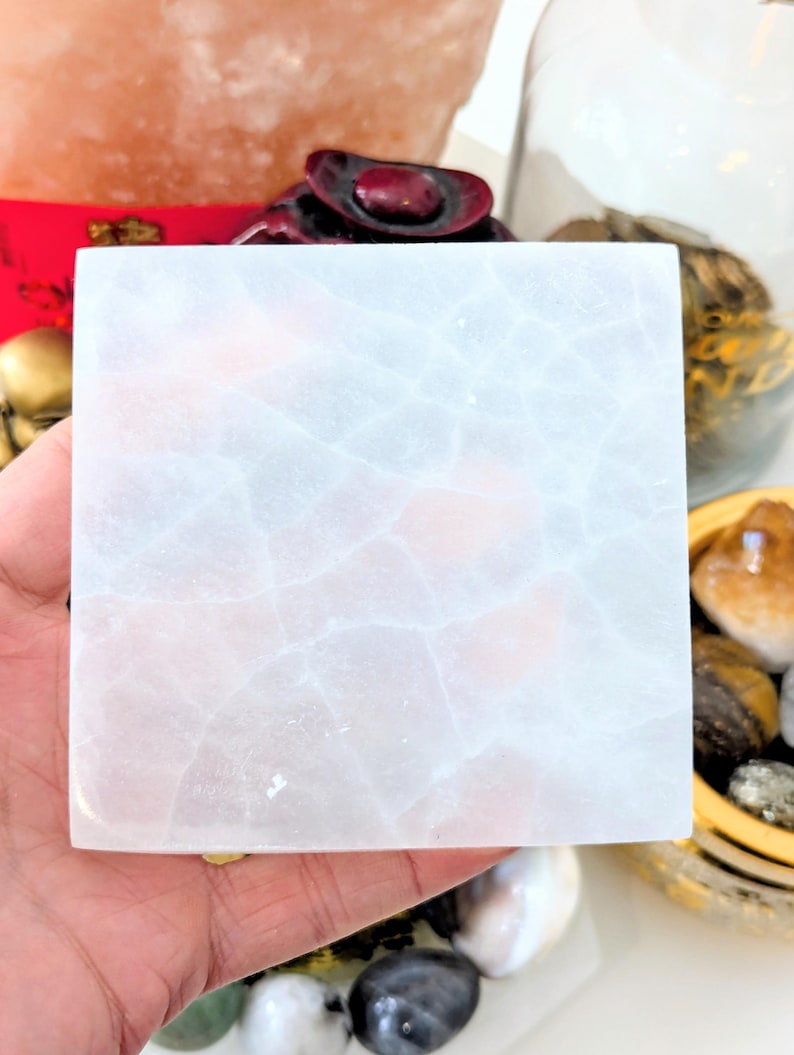 Aura Polished Selenite Charging Bowl — Crown Chakra Crystal Cleansing Vessel